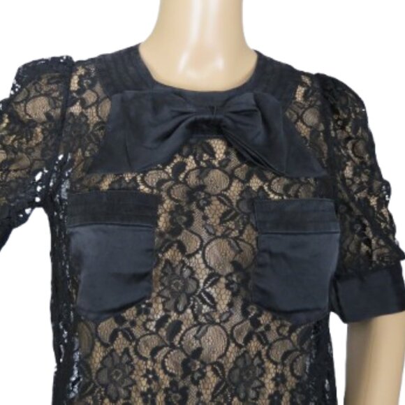 Marc Jacobs Black Sheer Lace Top - Picture 2 of 7